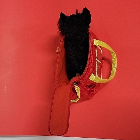 Aurora Fancy Pals, Toy Adorable Little Black Terrier in Red Purse, Removable - Picture 6 of 15